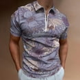 thumbnail image 2 of The Wild Side Avender Ice Men Zipper T-shirt Summer Casual Short Sleeve T-shirt Top, 2 of 7