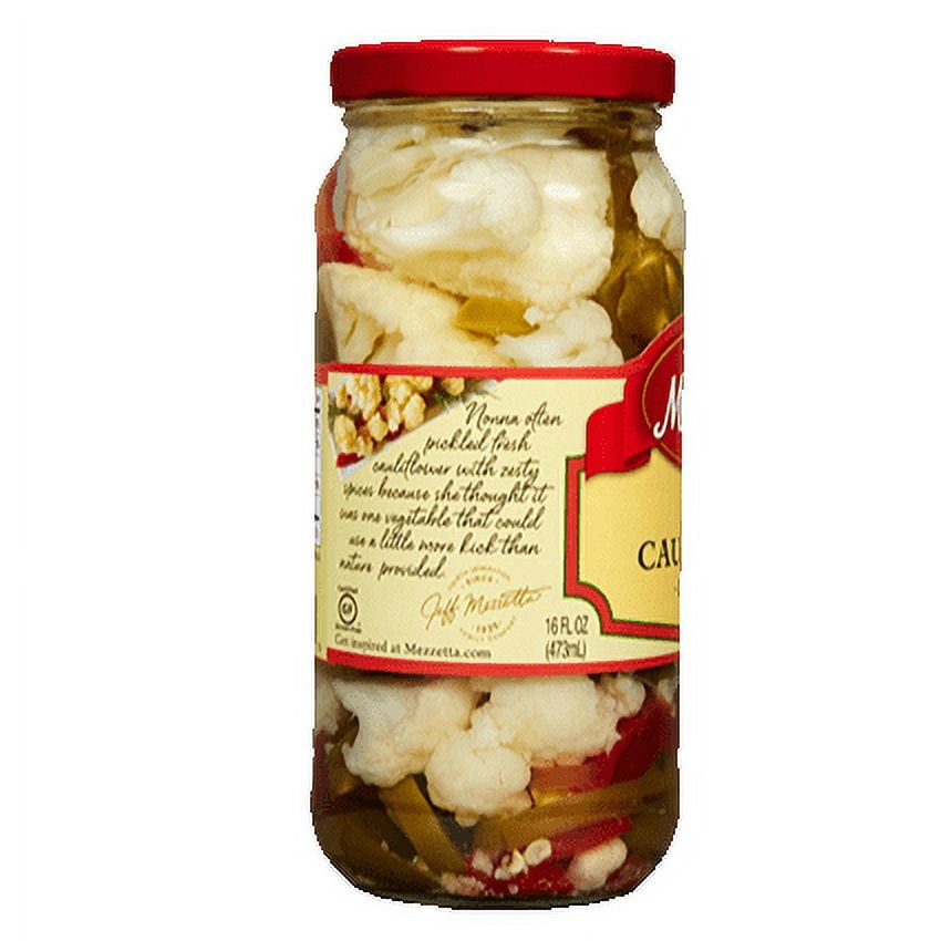 Mezzetta Hot Cauliflower, Fresh Pack Hot, Certified Gluten Free and Keto Verified, 16 oz