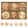 thumbnail image 2 of Decoraciones para árboles de Navidad BuyWeekMX 24 piezas de paja colgante, 2 of 7