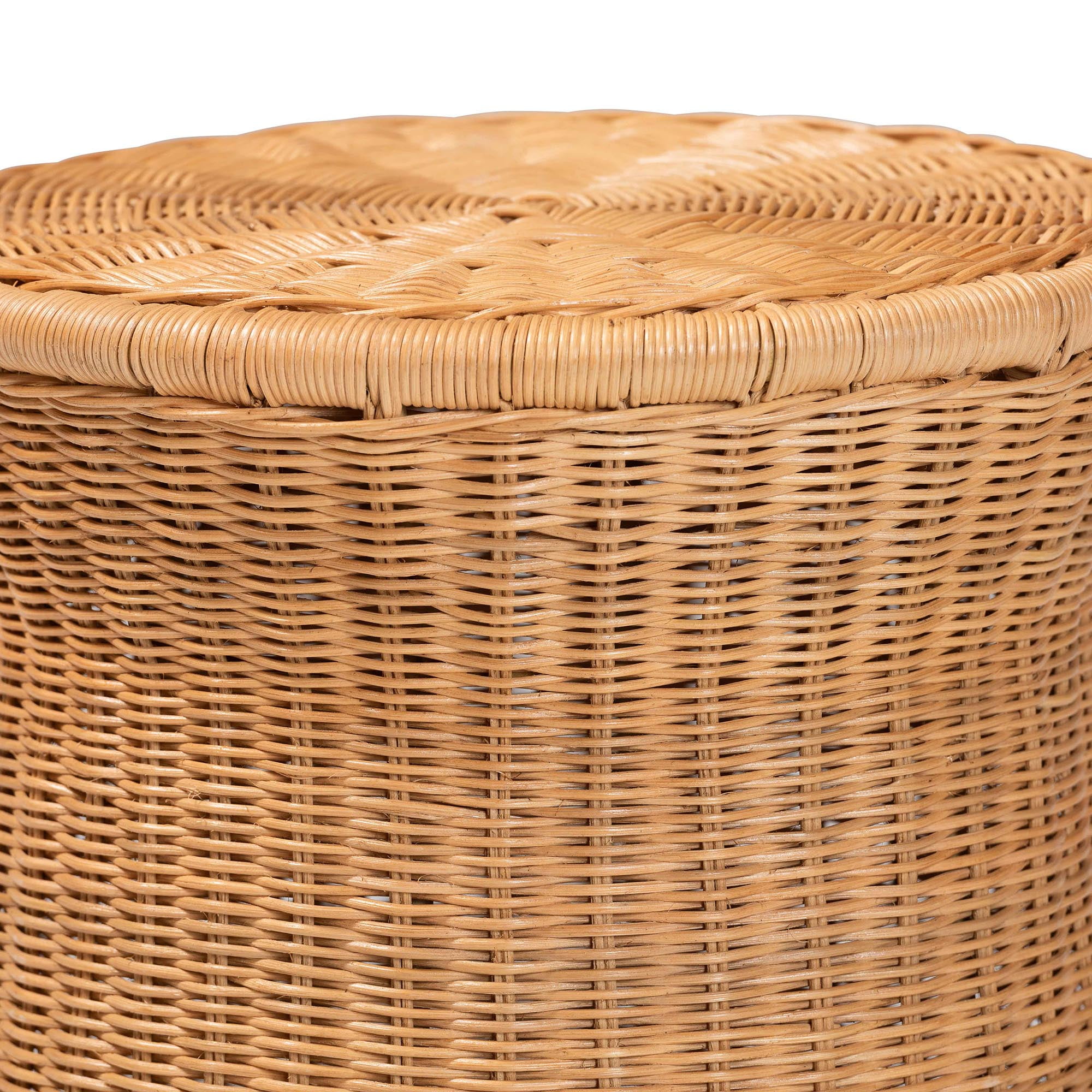 bali & pari Caroline Boho End Table, 15"W, Light Honey