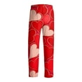 thumbnail image 5 of Fgvctg Valentine's Day Pajama Pants Mens Fashion Sleepwear Wide Leg Pajamas Heart Graphic High Waisted Pjs Pant Stretch Spring Fall Drawstring Lounge Pants with Pockets Hot Pink S, 5 of 6