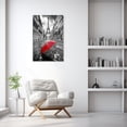 thumbnail image 2 of ZHONGYUTONG Red Umbrella Canvas Wall Art Black White Paris Street Pictures Romantic Painting Modern Print for Bedroom Decor Framed (16.00" x 24.00"), 2 of 5
