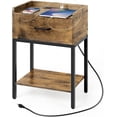 thumbnail image 2 of Nightstand w/Charging Station&USB Ports Bedroom End Table w/Storage Drawer Shelf, 2 of 8