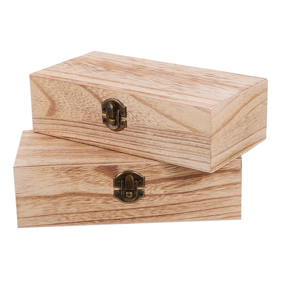 WINOMO Antique Box 2Pcs Chocolate Retro Wooden present Packing Boxes For Home Decoration Storage