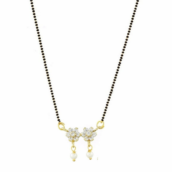 Efulgenz Indian Bollywood Traditional American Diamond CZ Mangalsutra Pendant Necklace Jewelry for Women, Perfect Valentines Day Gifts for Her