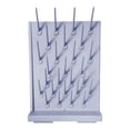 thumbnail image 4 of Estante para secar botellas de cristalería de laboratorio de 27 clavijas, estante de drenaje para tubos de ensayo, Material PP multiusos portátil Gris claro, 4 of 8