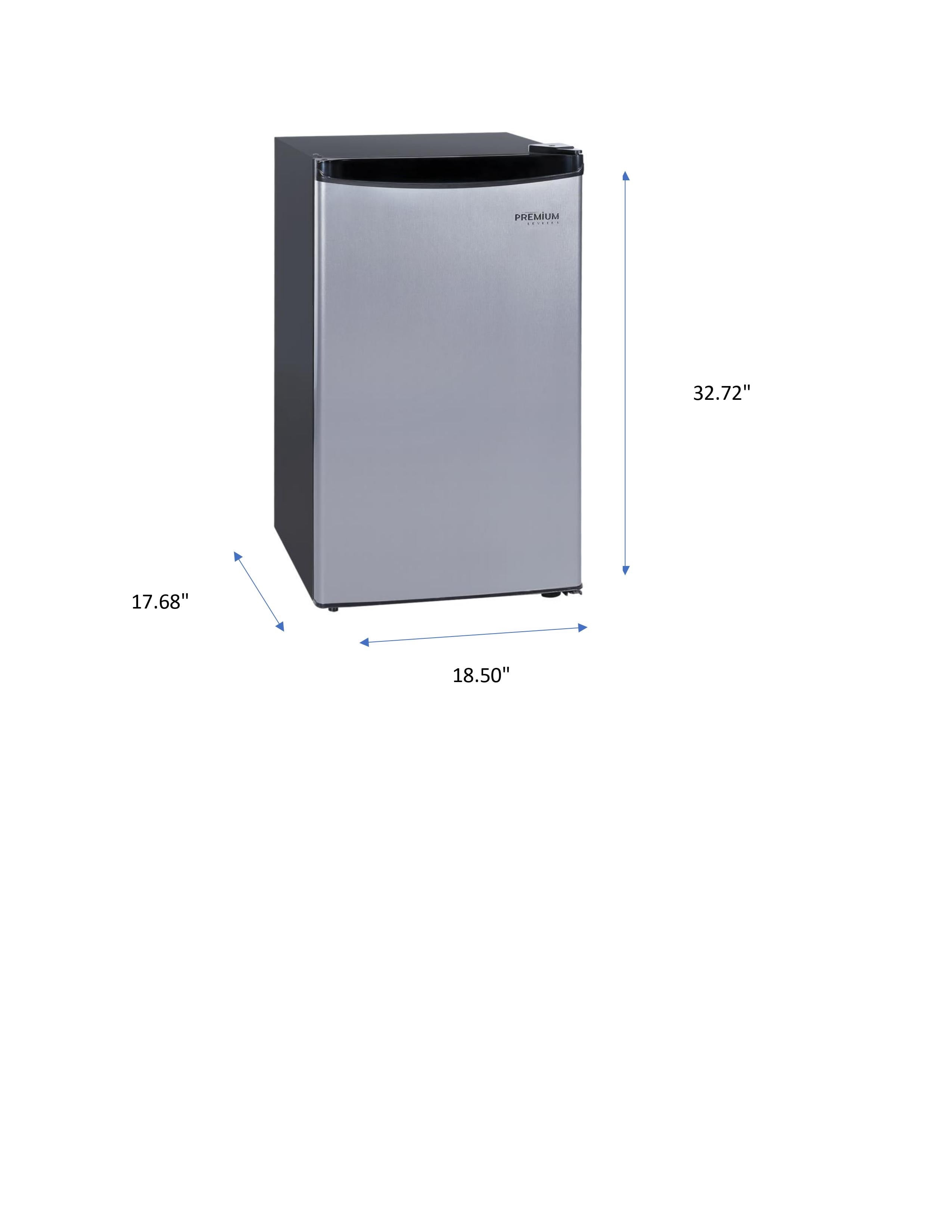 Premium Levella PRF32405XW 3.2 Cu. Ft. Mini Fridge White PRF32406XS