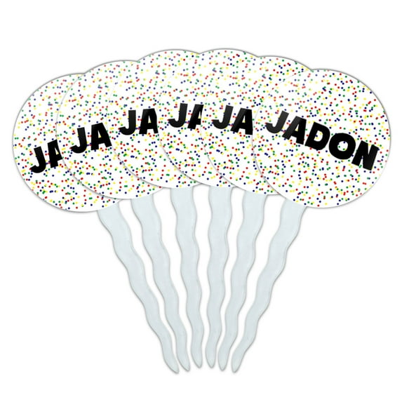 Jadon Cupcake Picks Toppers - Set of 6 - Mutlicolored Speckles