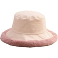 thumbnail image 5 of CoCopeaunts Large Bucket Hat Women Vintage Corduroy Splicing Plush Brim Fishing Hats Foldable Winter Fashion Warm Basin Hat, 5 of 8