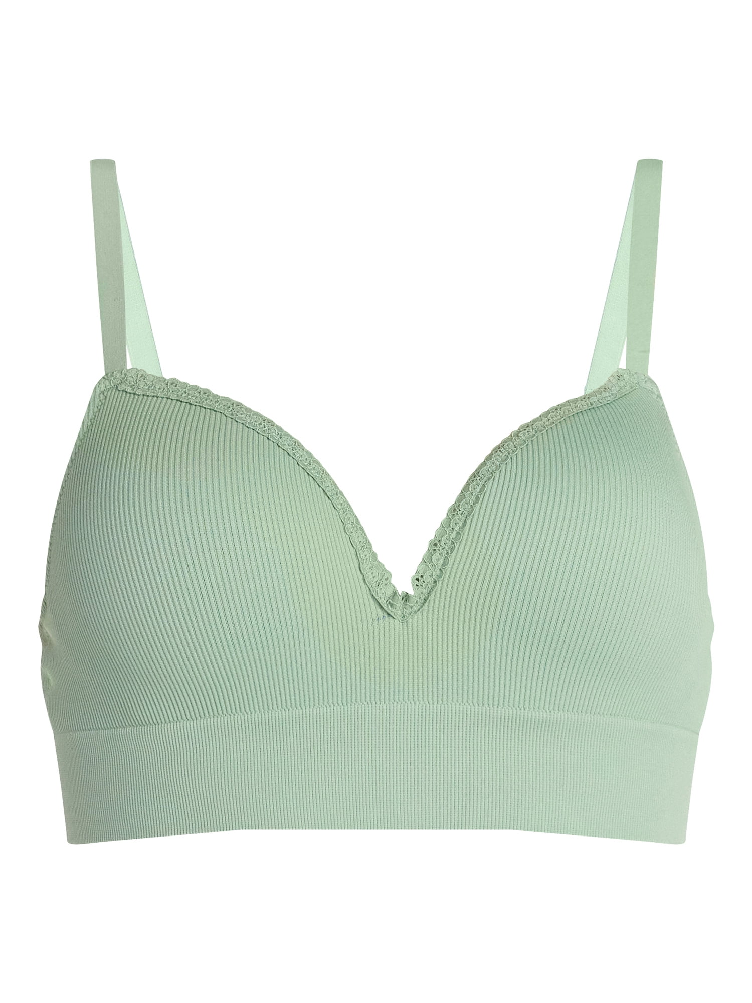 No Boundaries Seamless Wirefree Bra with Lace, Sizes XS-XXXL