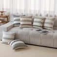 thumbnail image 5 of FTCBJJA Set of 2 Farmhouse Throw Pillow Covers 18x18 Striped Neutral Decorative Pillows Cushion Case for Sofa Couch Chair Bedroom Modern Decor, Khaki and Off White, 5 of 5