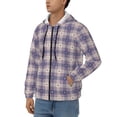 thumbnail image 3 of Goofa Heart Check Plaid Pattern Mens Full-zip Hoodie, Zip-up Pullover Hooded Sweatshirt, Kangaroo Pocket Hoodie Ideal for Daily Wear, Travel, and Home-Medium, 3 of 5