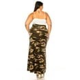 thumbnail image 7 of Women's Plus Size Printed High Waisted A-Line Maxi Skirt with Foldable Waistband - Relax, 7 of 7