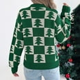 thumbnail image 4 of YDFCWXW Chandail à Carreaux Color Block pour Femmes, Col Rond, Manches Longues, Chaud (Vert, G), 4 of 8