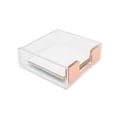 thumbnail image 1 of Sticky Notes Holder Rose Gold Post it Note Dispenser Clear Acrylic Memo Note Cube Holders 3.5x3.3 for Rose Gold Office Desk Accessories, 1 of 4