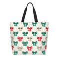 thumbnail image 3 of Fuzoiu Retro bows Print Tote Bags for Women,Shoulder Bag, Gym Tote,Top Handle Ladies Shoulder Bags for Work Beach Travel and Shopping Grocery, 3 of 9