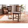thumbnail image 5 of Baxton Studio Caron Modern & Contemporary Pub Chair Set, Grey, Walnut Brown (Set of 2), 5 of 5