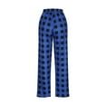 thumbnail image 4 of Ydkzymd Mens Plaid Pants Pajamasd Flannel Buffalo Plaid Mens Plaid Pants Drawstring High Waist Pajamas with Pockets Pants Lounge Straight Leg Pj Pants L Blue, 4 of 4
