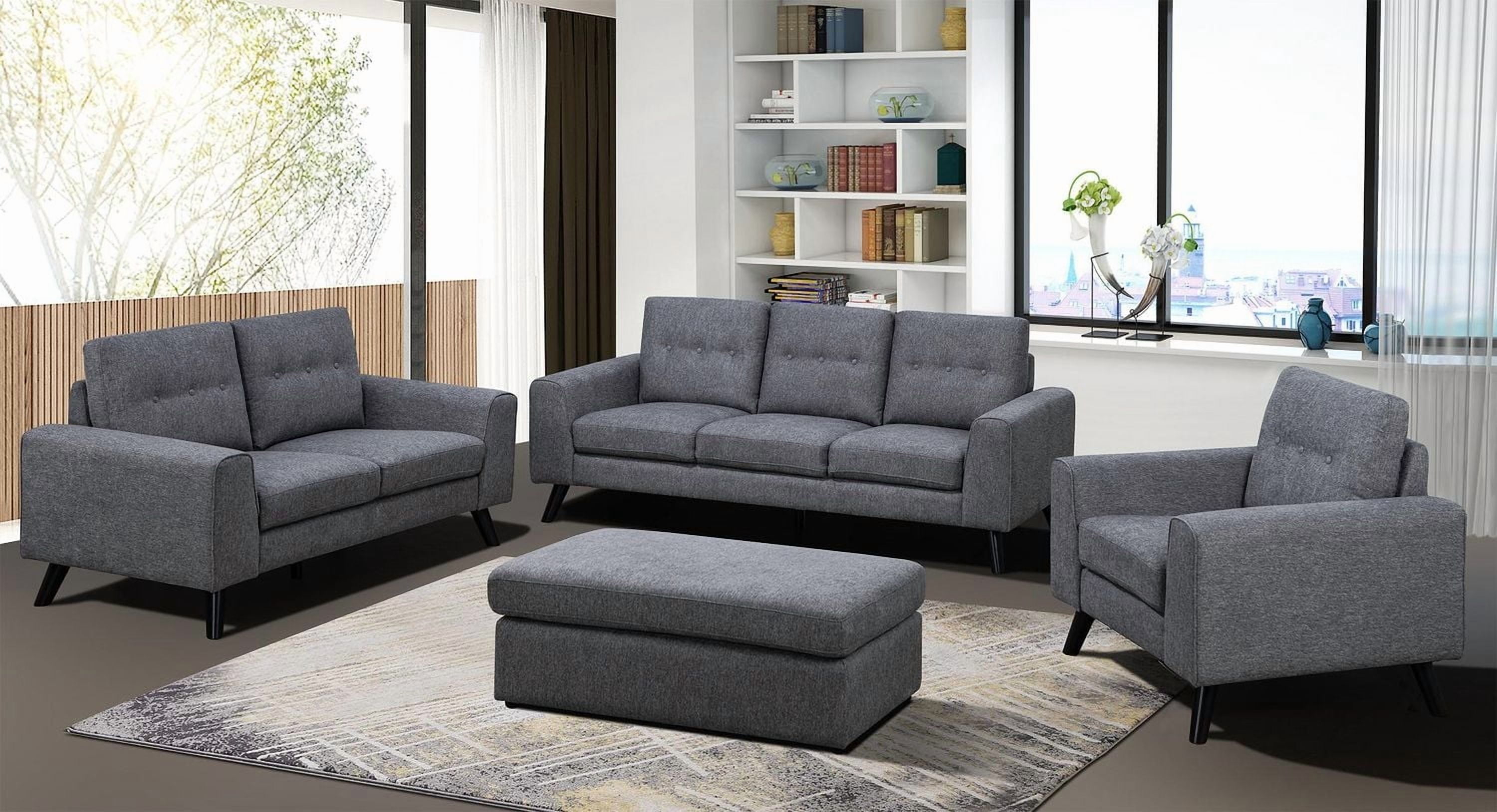Topline Home Furnishings 3-piece Chenille Upholstery Set: Sofa, Loveseat, & Chair