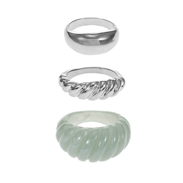Time and Tru Multicolor Acrylic Ring Set