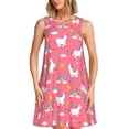thumbnail image 1 of Fotbe Yoga Unicorn Vestido de Verano sin Mangas para Mujer – Vestido Midi Línea A, Estilo Camiseta Floral, Vestido Playero Casual y Fluido, 1 of 7
