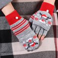 thumbnail image 4 of Gants Sans Doigts Mode Doux Demi-Doigts Flip Top Gants pour Noël, 4 of 10