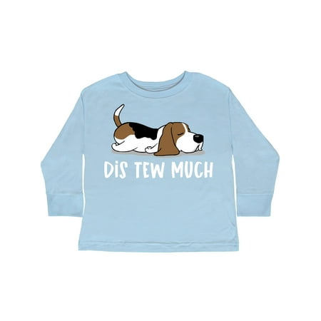 

Inktastic Napping Dis Tew Much Hound Dog Gift Toddler Boy or Toddler Girl Long Sleeve T-Shirt