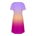 thumbnail image 5 of GaThRRgYP Women's Classic A-Line Short Sleeve Dress,Women's Fashion Summer Gradient Short-sleeved V-neck Casual Dress Hot Pink S, 5 of 8
