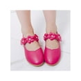 thumbnail image 6 of Ritualay Girls Dress Shoes Mary Jane Shoes Comfy Leather Princess Shoes Party Wedding Shoes Ballerina Flats Shoes School Casual Shoes for Toddler Girls Low Heels Rose Red  6C, 6 of 7