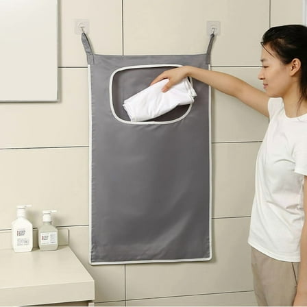 Behind-the-Door Storage Hanging Bag Household Wall-Mounted Sundries and Toys Gray