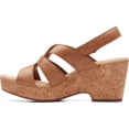 thumbnail image 3 of Sandalia Clarks Giselle Beach Cuña de Cuero Marrón Talla 11 Ancha, 3 of 7