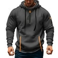 thumbnail image 2 of Qwertyu Mens Tactical Hoodies Pullover Quarter Zip Hooded Sweatshirts Big and Tall Long Sleeve Military Hoodie Sweatshirt with Pockets Dark Gray 3XL, 2 of 5
