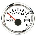 thumbnail image 1 of Jauge de Voltmètre de Voiture 8-16V pour Marine en Acier Inoxydable avec Rétroéclairage Rouge 18-32 Volts, Facile à Calibrer, 1 of 7