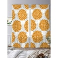 thumbnail image 3 of Abstract Dahlia Sheer Curtains 96 Inch Long 2 Panels, Vintage Orange Country Farmhouse Classic Light Filtering Rod Pocket Semi Sheer Curtains, Sheer Voile Drapes for Living Room Bedroom, 52"x96", 3 of 5
