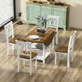 thumbnail image 4 of Gymax 5 Piece Round Dining Kitchen Set w/ Drop Leaf Dining Table Folded & 4 Chairs, 4 of 10