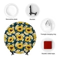 thumbnail image 4 of Cauagu Sunflowers Print Bone China Decorative Plate, Wall Mount Plate Holiday Decor Decorative Ceramic Plates with Stand Elegant Household Plates Decorative-10in, 4 of 6
