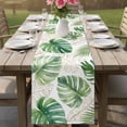 thumbnail image 4 of Green Monstera Leaves Table Runner 70 Inches, Tropical Summer Botanical Bed Runner Dresser Scarves Tabletop for Indoor Outdoor Parties/Ceremony/Banquet, 13" x 70", 4 of 9