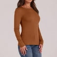 thumbnail image 4 of Ronuti Long Sleeve Thermal Shirt for Women Light Fleece Tops Spring 2025 Crew Neck Casual Basic T-Shirts, 4 of 9
