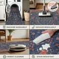 thumbnail image 4 of Washable Kitchen Rugs, 3x5 Area Rug for Large Entryway Indoor, Kitchen Mat, Small Rug for Living Room - Stain Resistant Non Skid Non Slip Rubber Backing, Boho Aethestic Décor (3x5 Navy Blue), 4 of 8