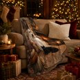 thumbnail image 3 of Ghost Sitting Armchair By Fireplace Halloween, Cozy Pet Portrait Pattern, Warm Flannel Blanket for Living Room and Reading Nook, Cat Lovers Halloween Gift, Pet Lover Home Decor, 3 of 9
