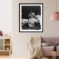 thumbnail image 3 of Historic Framed Print, [Woman seated on bed and taking spoonful of medicine], 17-7/8" x 21-7/8", 3 of 9