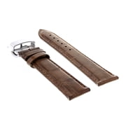 24mm Leather Watch Band Strap For Bulova 96c121 Marine Star Watch Clasp L/brown