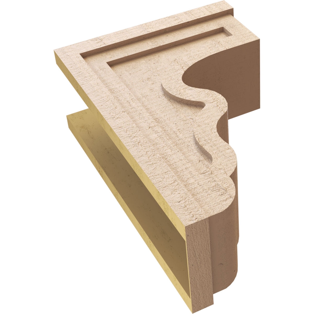 9"W x 18"D x 27"H Classic Highland Rough Cedar Woodgrain TimberThane Corbel, Primed Tan