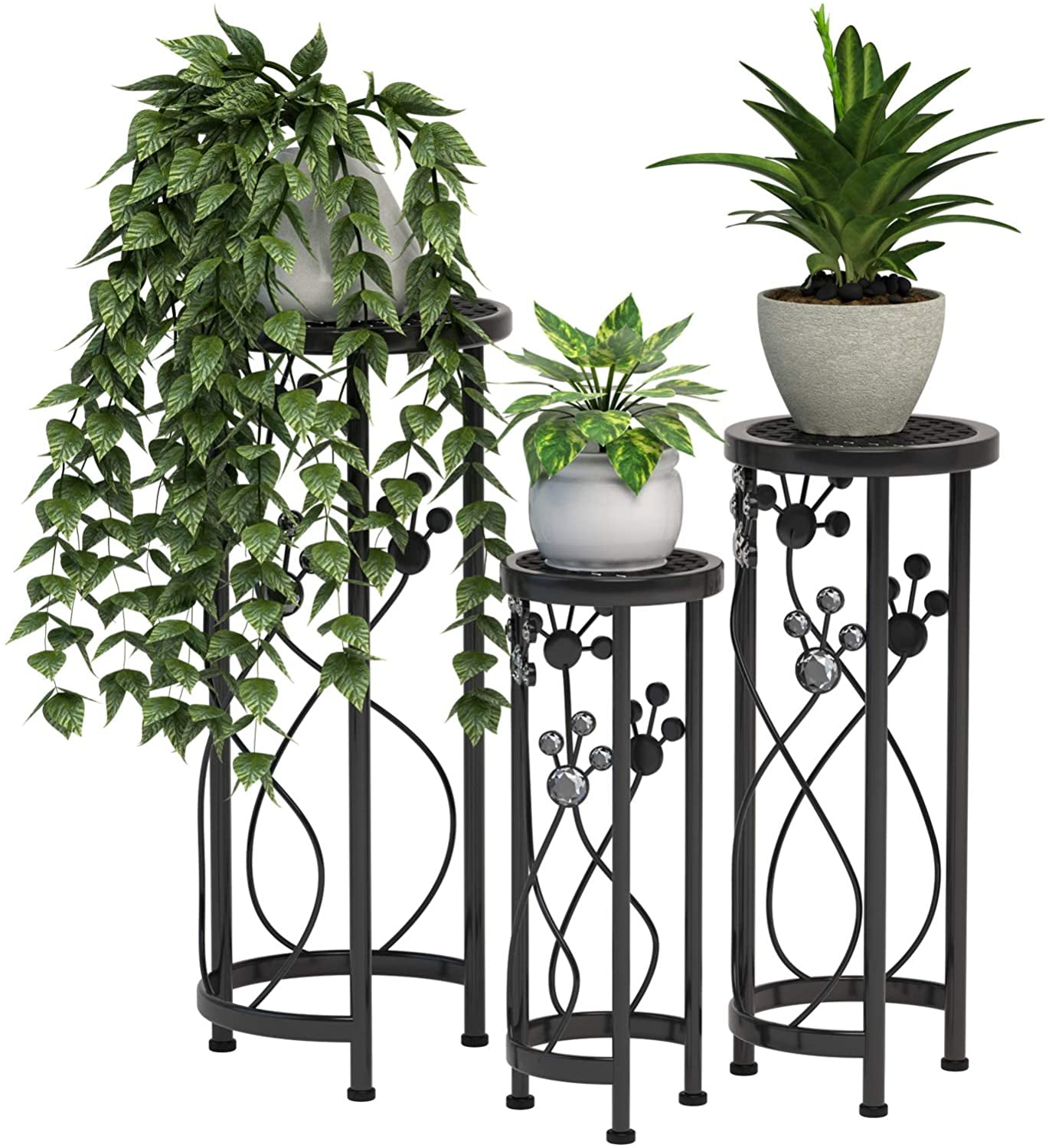 Mecor Metal Plant Stand 3 in 1 Flower Pot Holder Indoor/Outdoor Display