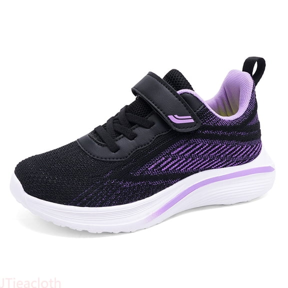 JTieacloth Girls Lightweight Breathable Mesh Lace Up Sneakers Color Matching Running Shoes Sneakers School Shoes with Hook and Loop,Sizes 12 Little Kid
