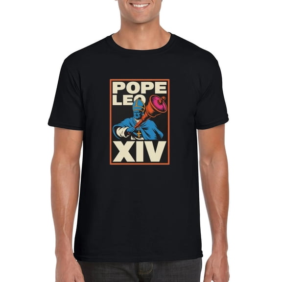 Da Pope Leo XIV Baseball Tribute Religious Humor Sports Graphic T-Shirt, for men & women, up to size 5XL