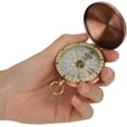 thumbnail image 3 of Vintage Retro Cobre Flip Cover Reloj de bolsillo Brújula Equipo de supervivencia Brújula para acampar Senderismo, 3 of 5
