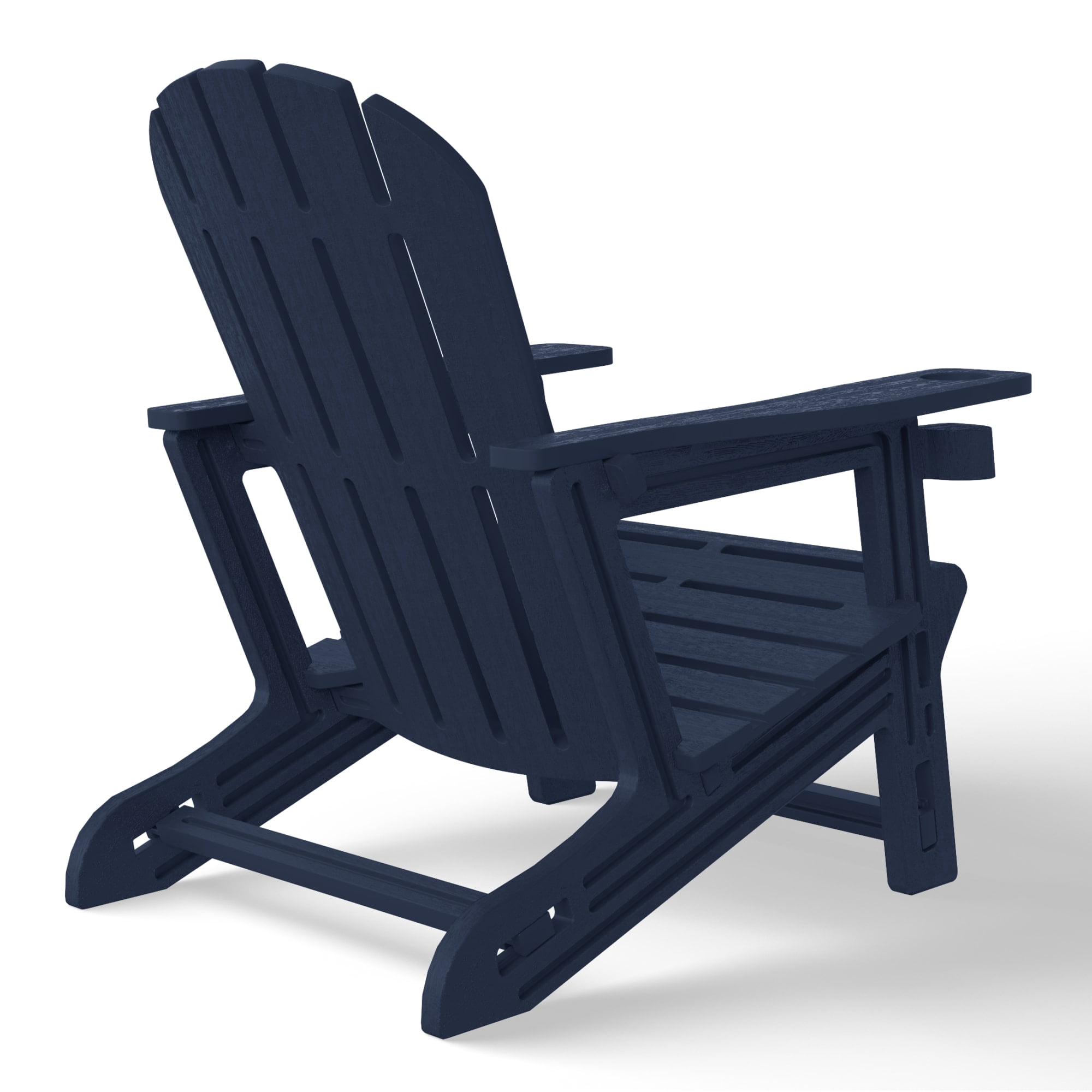 WestinTrends Tool-Free Assembly Outdoor Patio HDPE Plastic Adirondack Chair with Cup Holder, Navy Blue