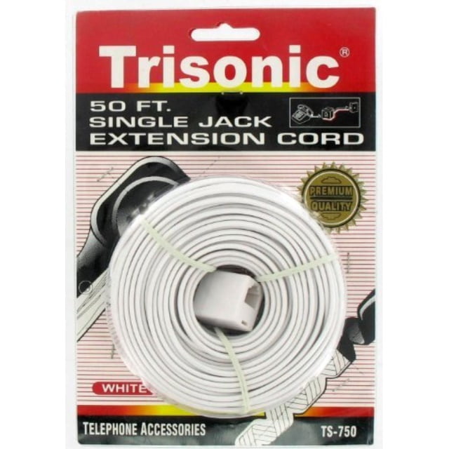 50' single jack telephone extension cord