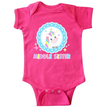 

Inktastic Middle Sister cute unicorn Gift Baby Girl Bodysuit